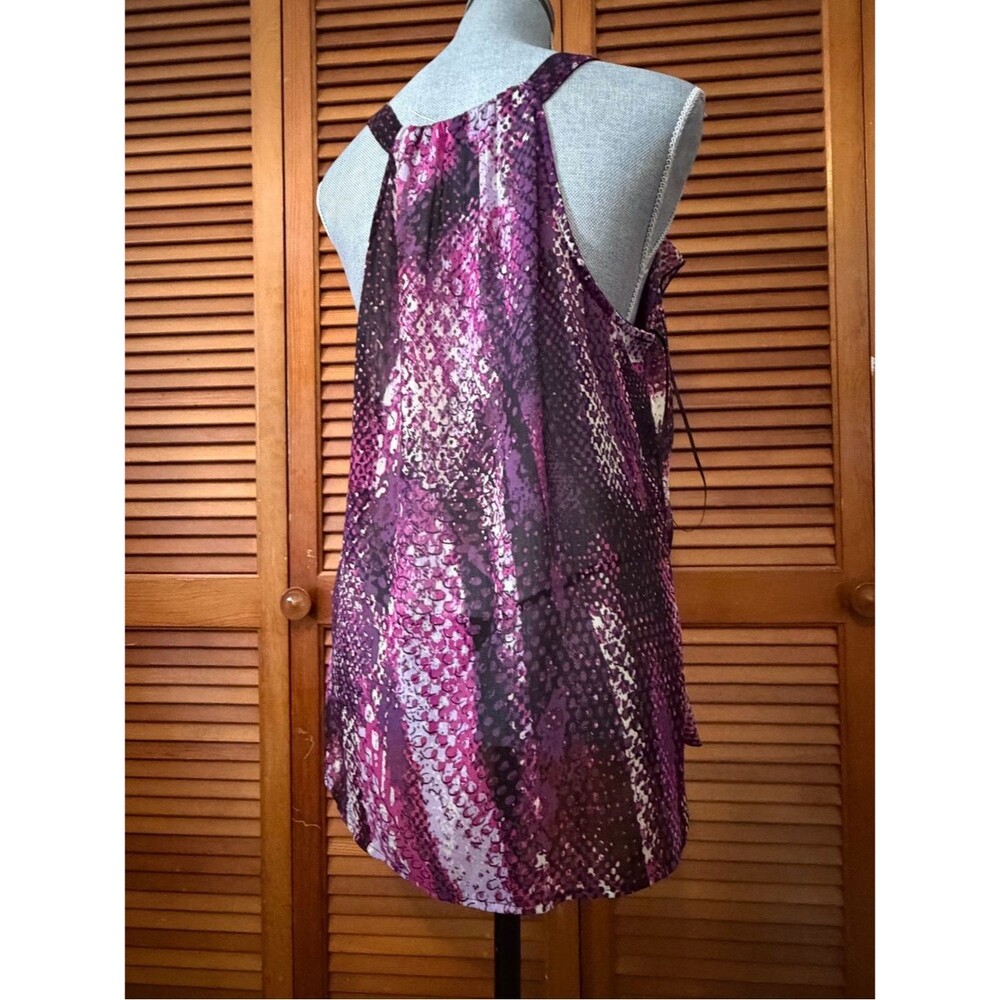 Magenta Snake Printed Ruffle Racerback Cami Top - Picture 2 of 6